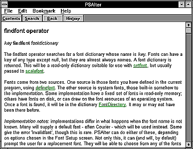 Operator help screen shot